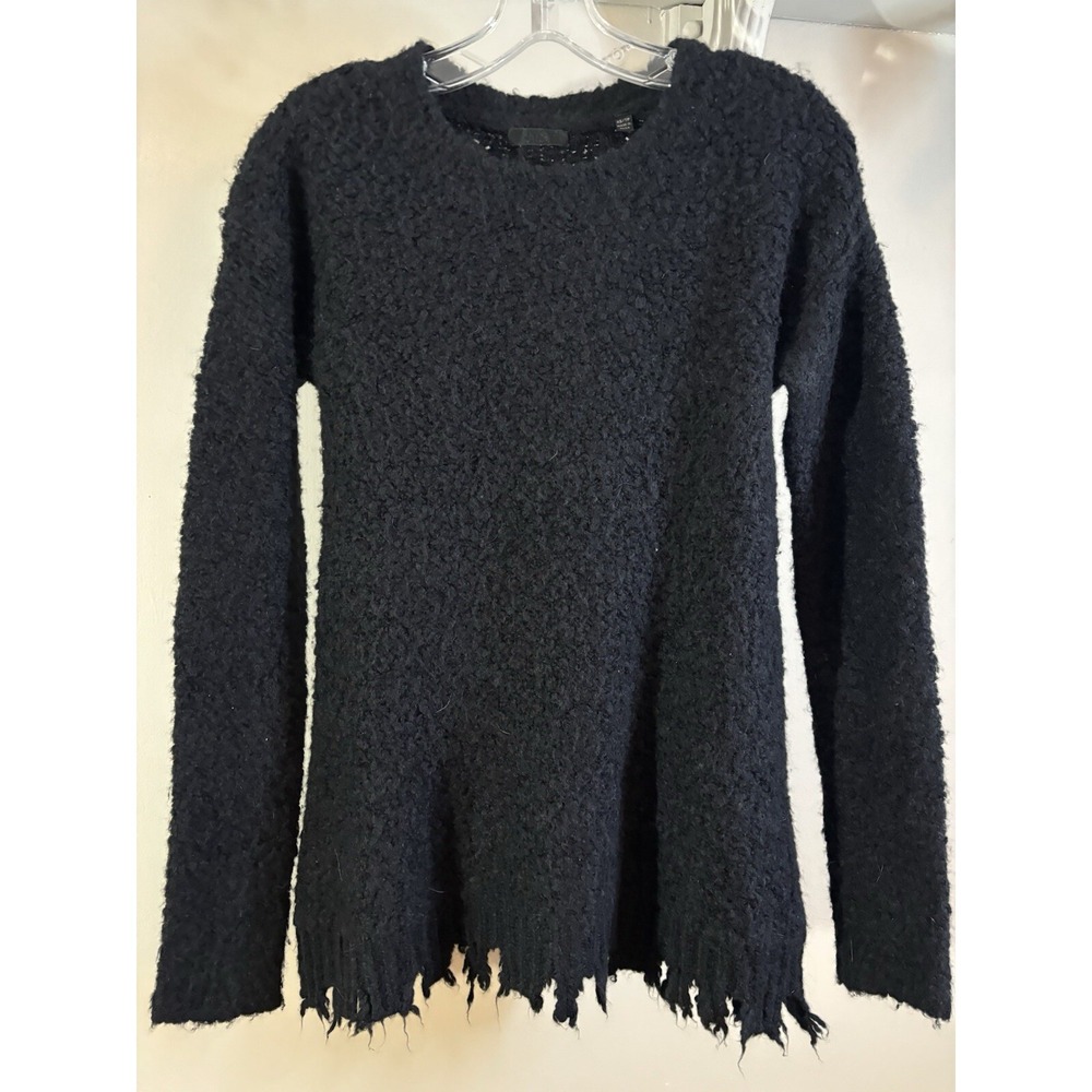ATM Black Destroyed Hem Merino Alpaca Sweater XS